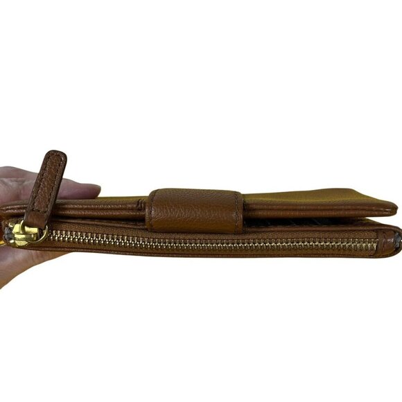 Fossil Ella Clutch Brown Leather Wallet zipper fold card orgainizer - Picture 2 of 7